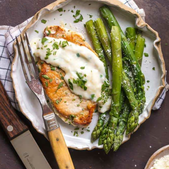 Parmesan Pork Chops & Asparagus Parmesan Pork Chops & Asparagus